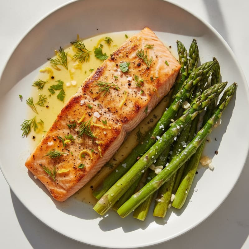 Lemon Herb Grilled Salmon with Asparagus
