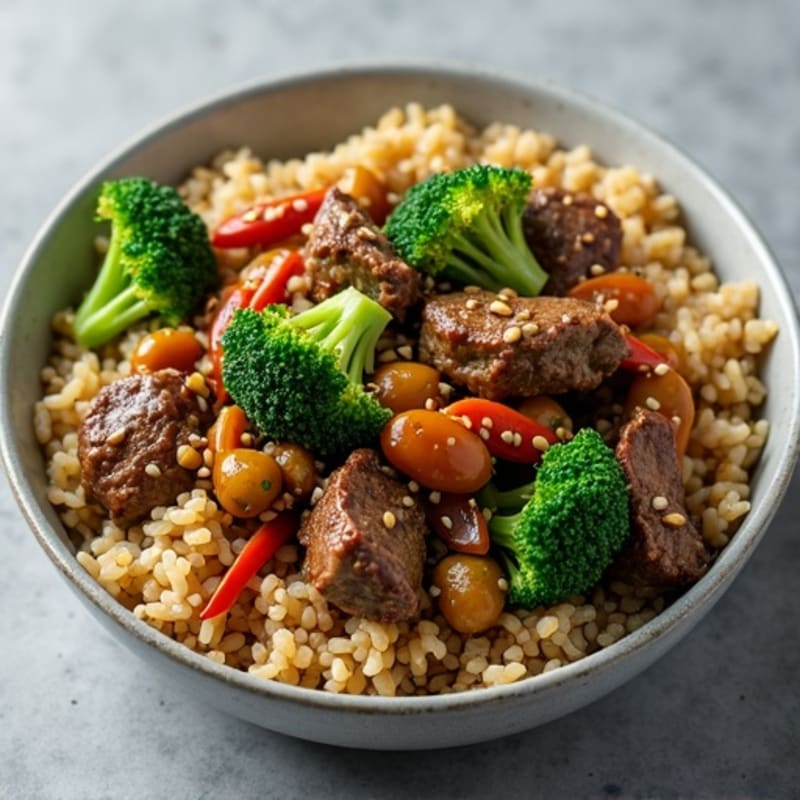 Stir-Fried Beef with Broccoli and Brown Rice