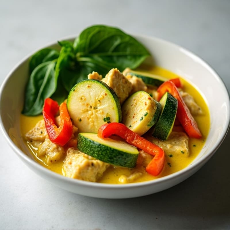 Silky Green Curry Chicken with Fresh Vegetables