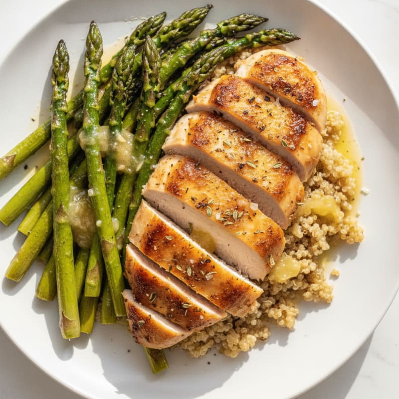 Pan-Seared Chicken with Roasted Asparagus