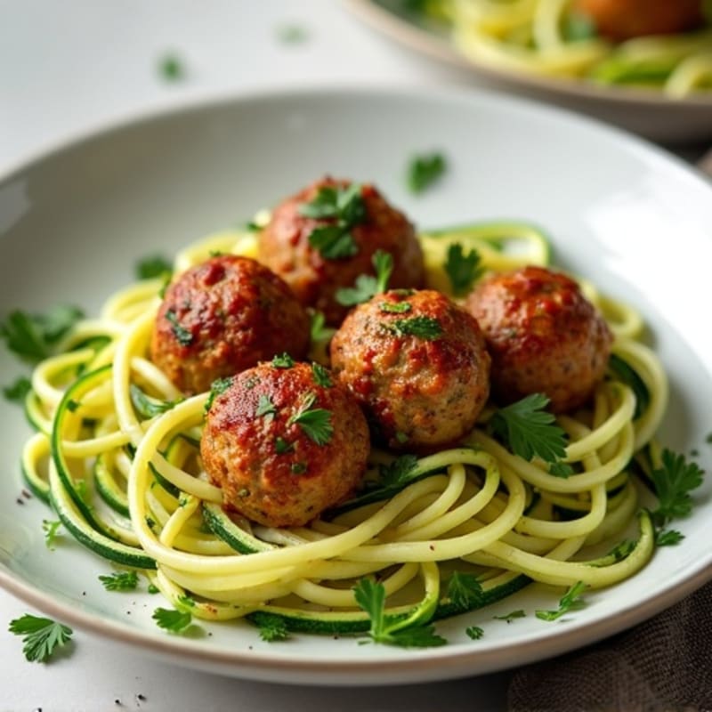 Lean Turkey Zucchini Noodle Meatballs