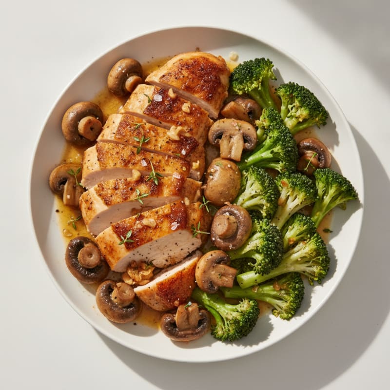 Roasted Garlic Butter Mushrooms