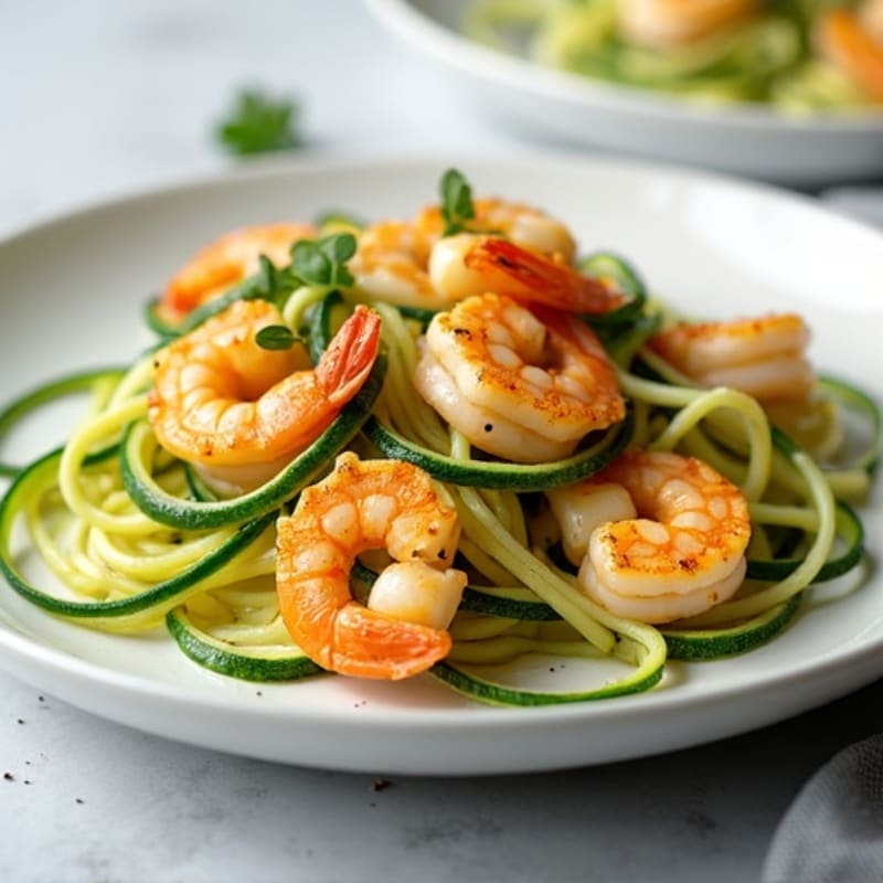 Pan-Seared Lemon Garlic Shrimp with Zucchini Noodles