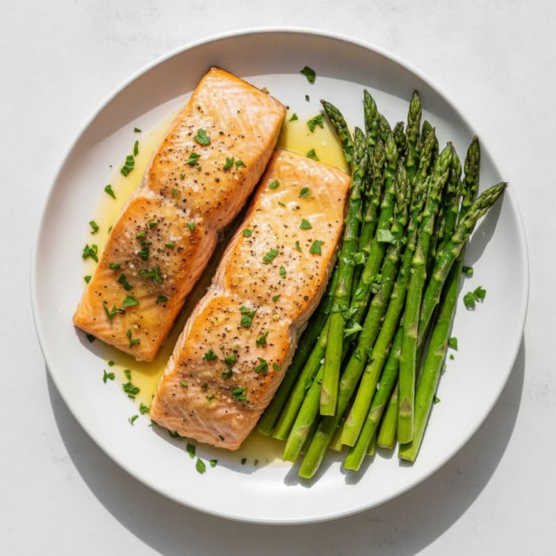 Lemon Herb Baked Salmon with Asparagus
