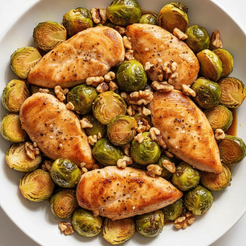 Balsamic-Glazed Brussels Sprouts with Toasted Walnuts
