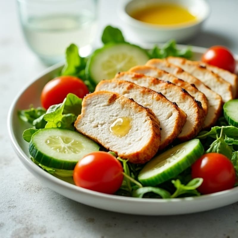 Grilled Turkey Breast Salad with Cucumber and Lemon Vinaigrette