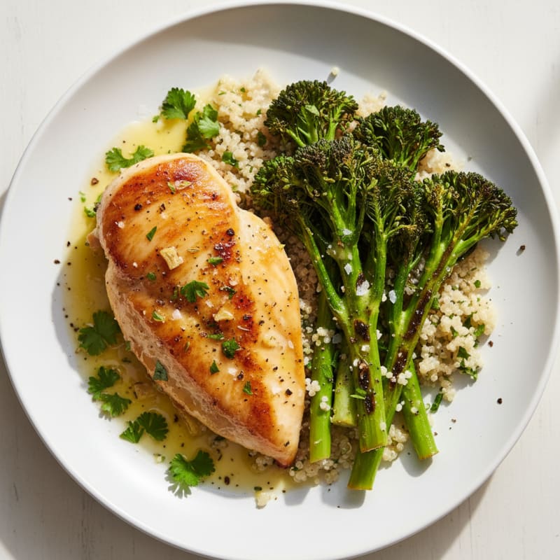 Crispy Lemon-Herb Chicken with Roasted Broccolini