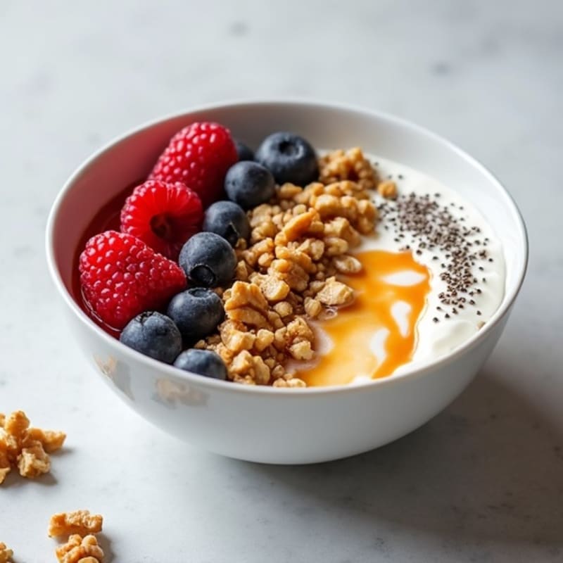 Greek Yogurt Bowl with Chia Seeds and Mixed Berries