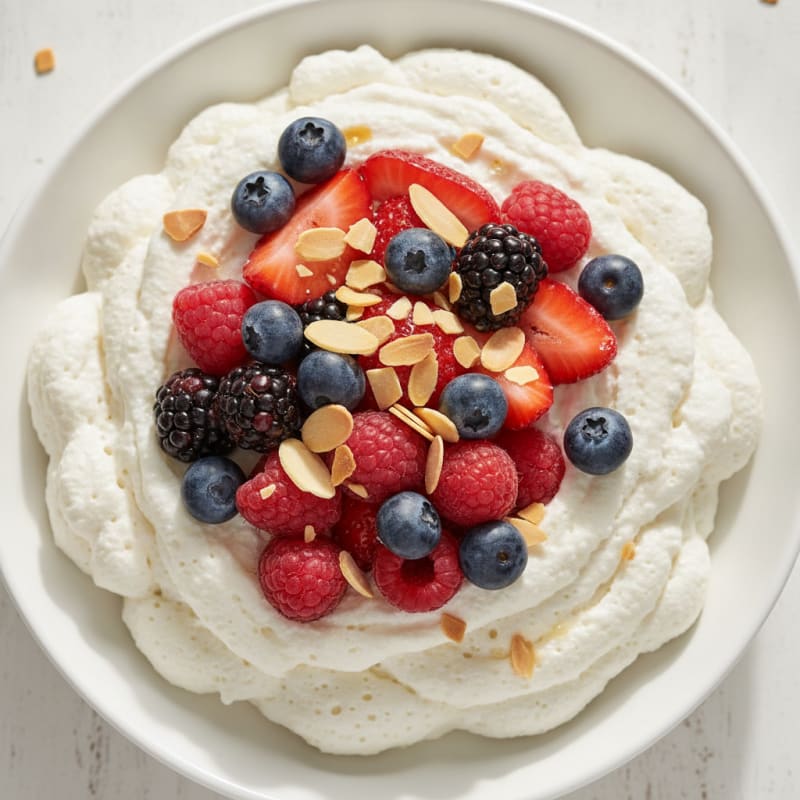Greek Yogurt Protein Mousse with Mixed Berries