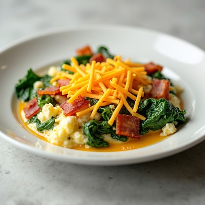 Egg White Scramble with Spinach and Turkey Bacon