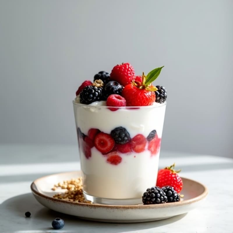 Greek Yogurt Parfait with Fresh Berries and Chia Seeds