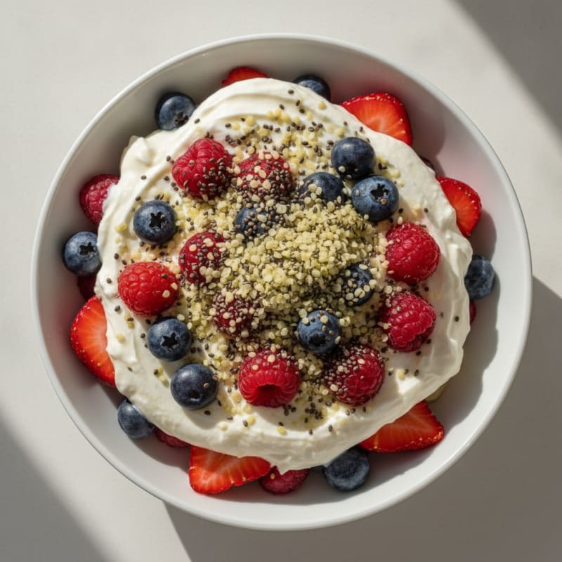 Greek Yogurt Protein Parfait with Mixed Berries