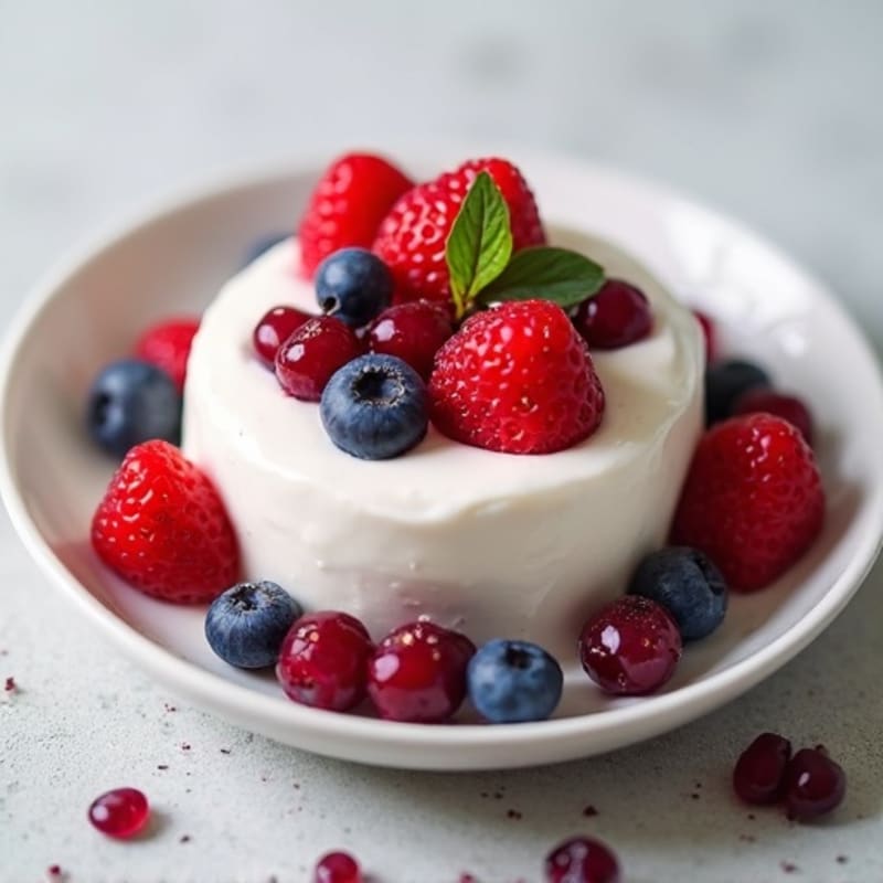 Greek Yogurt Protein Mousse with Mixed Berries