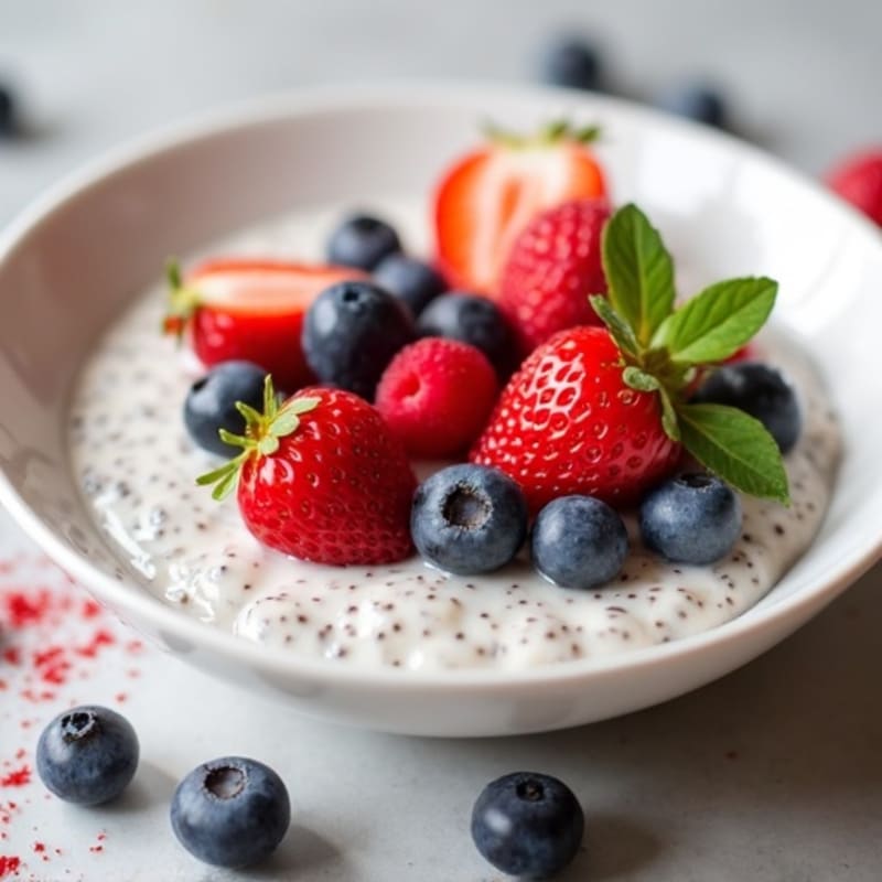 Creamy Vanilla Chia Pudding with Fresh Berries