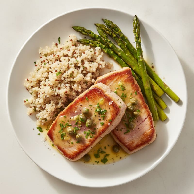 Pan-Seared Tuna with Lemon-Herb Sauce