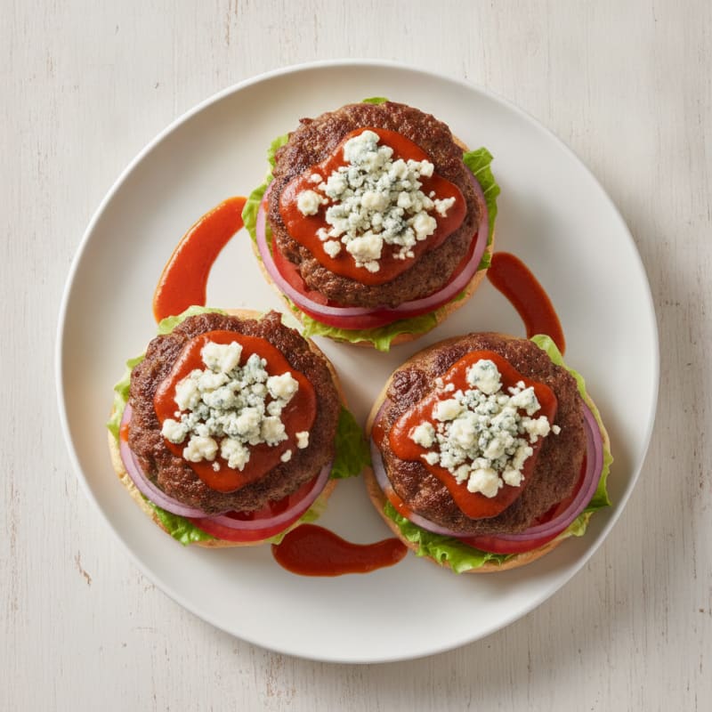 Buffalo Blue Cheese Beef Burgers