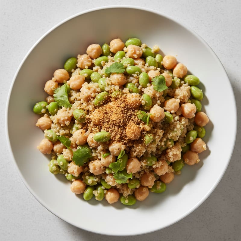 Creamy Chickpea and Edamame Bowl with Quinoa