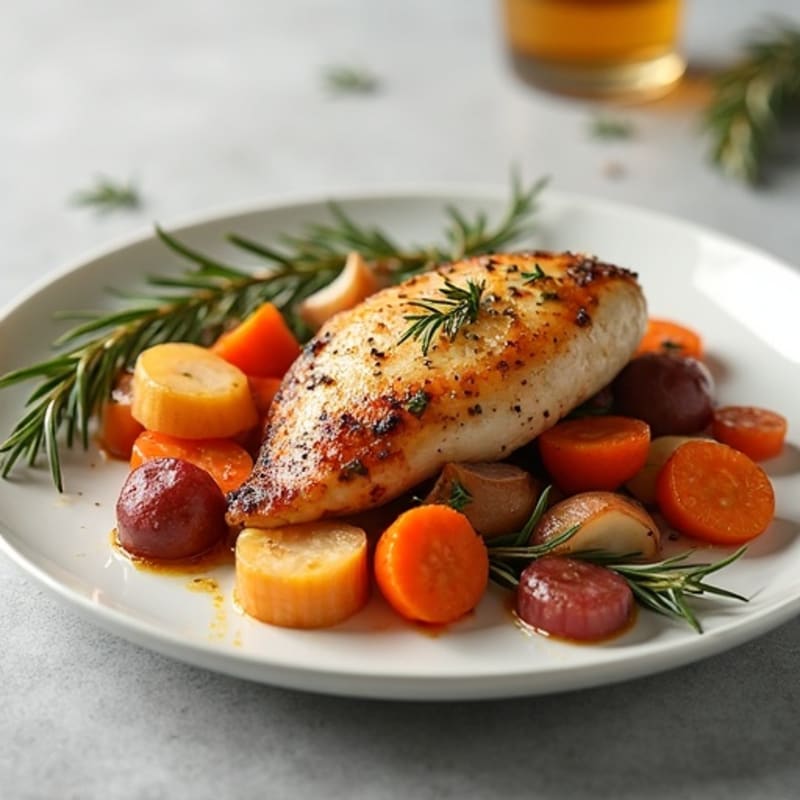 Herb-Roasted Chicken with Roasted Root Vegetable Medley