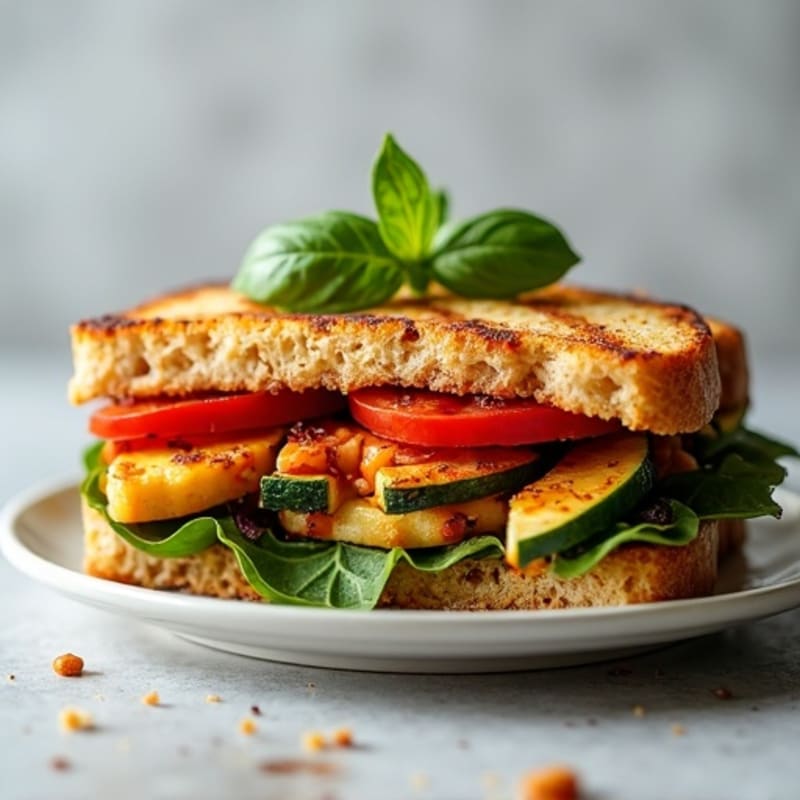 Crispy Whole Grain Roasted Vegetable Panini