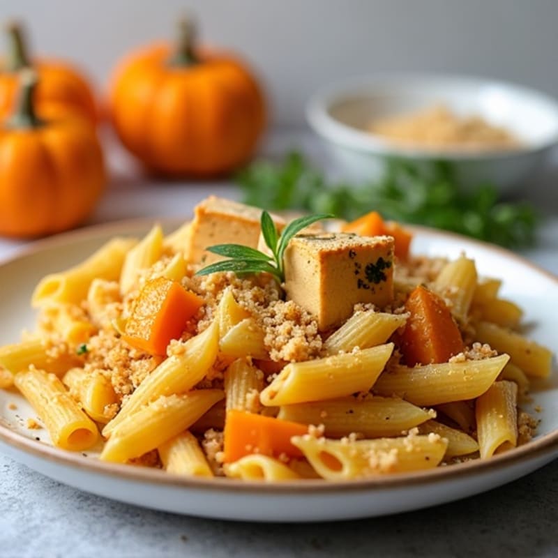 Creamy Baked Butternut Squash Pasta with Crispy Topping