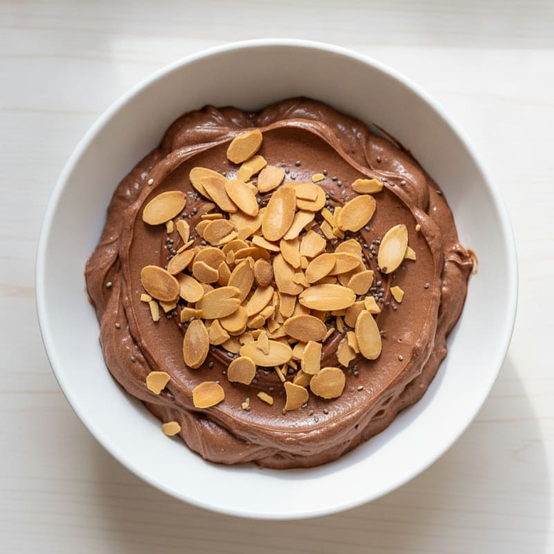 Silky Chocolate Protein Pudding with Almonds