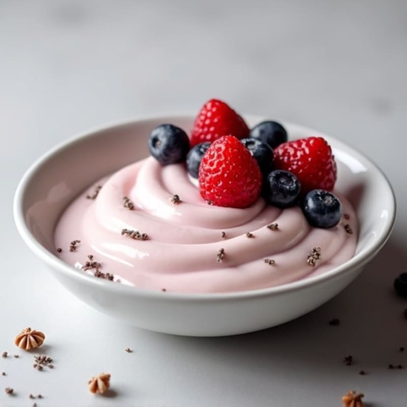 Silky Greek Yogurt Protein Pudding with Mixed Berries