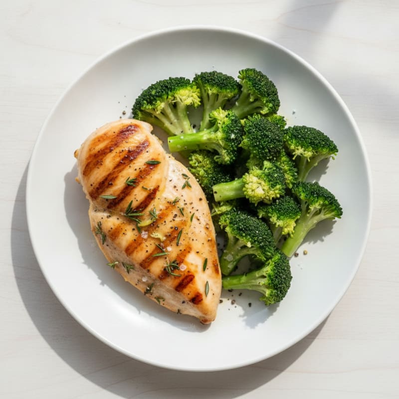 Grilled Chicken Breast with Steamed Broccoli