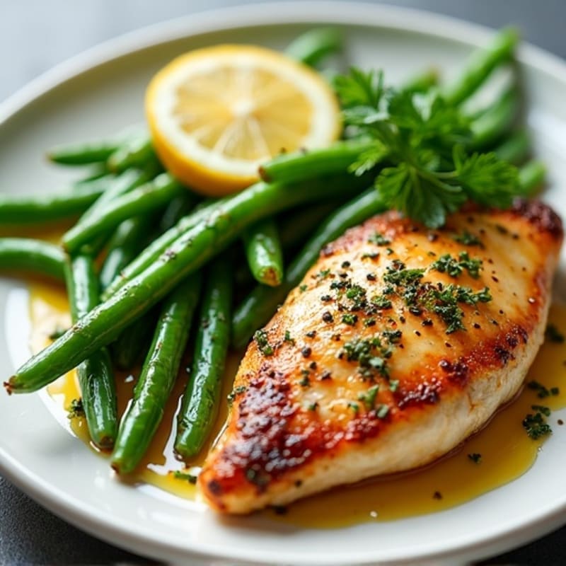 Pan-Seared Lemon Herb Chicken with Crisp-Tender Green Beans