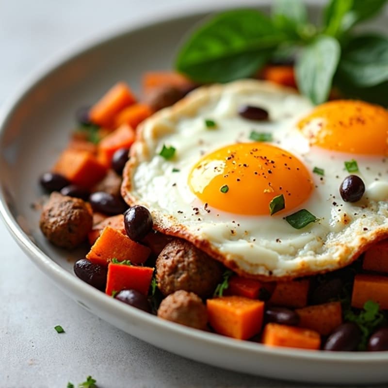 Crispy Sweet Potato Hash with Sunny Eggs