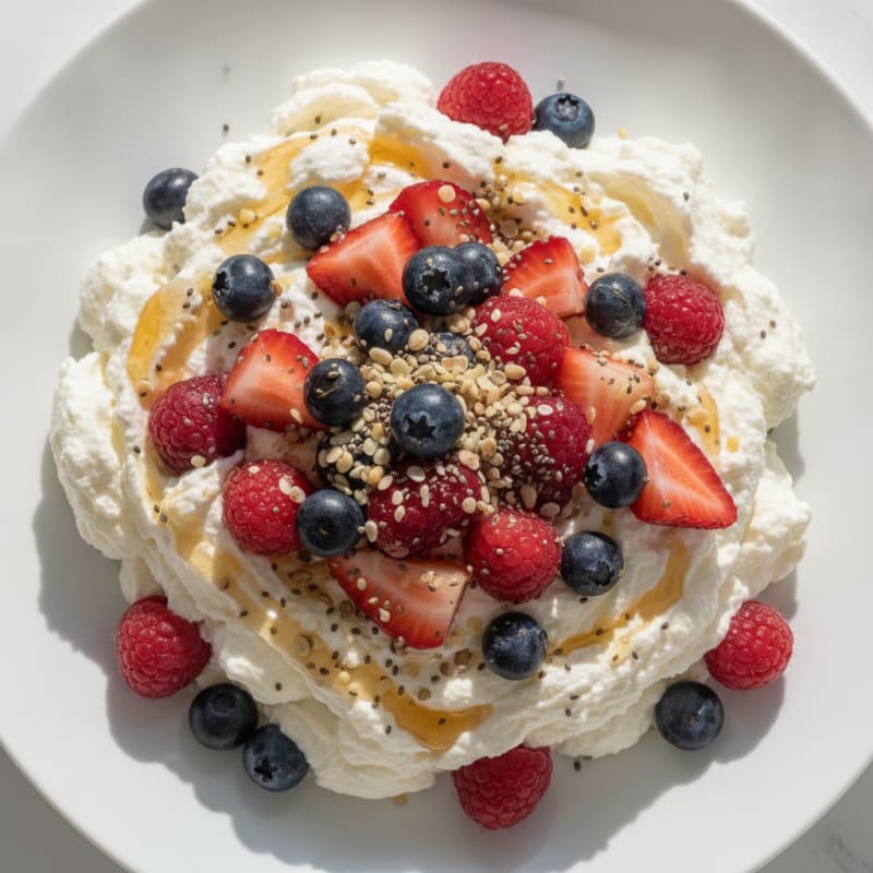 Silky Greek Yogurt Protein Mousse with Mixed Berries