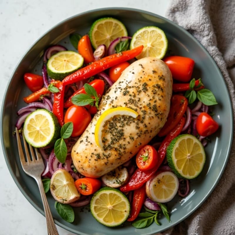 Sheet Pan Lemon Herb Chicken with Roasted Vegetables