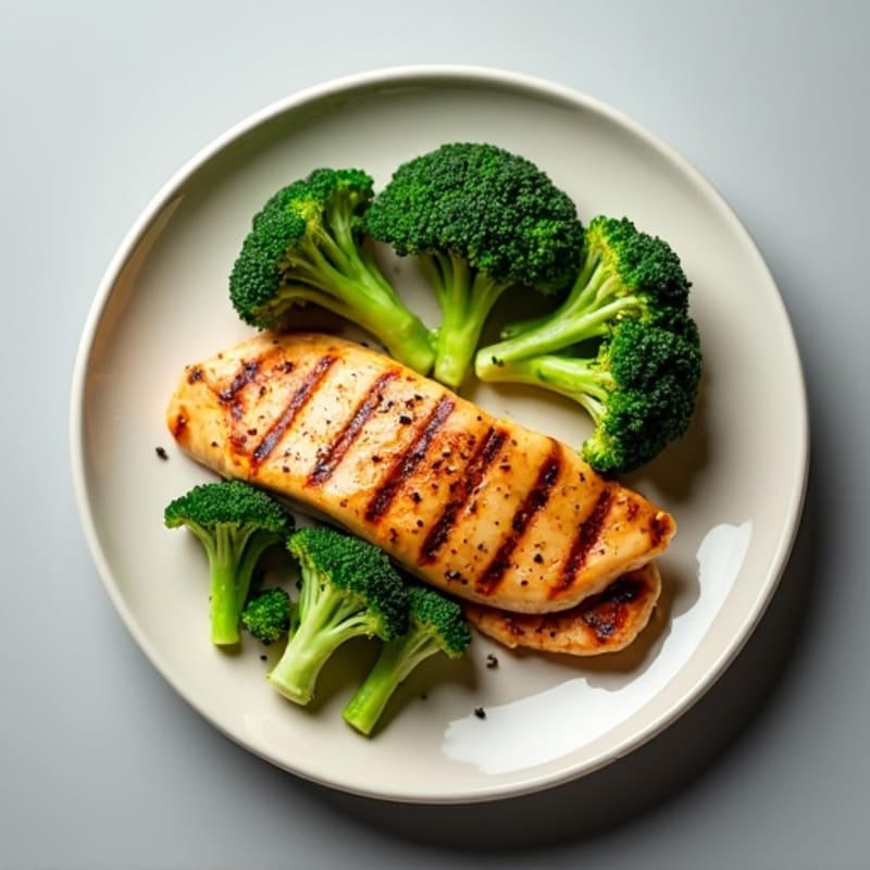 Grilled Chicken Breast with Steamed Broccoli