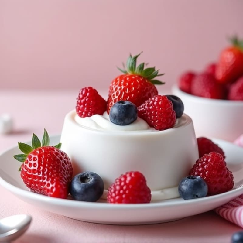 Greek Yogurt Protein Mousse with Mixed Berries