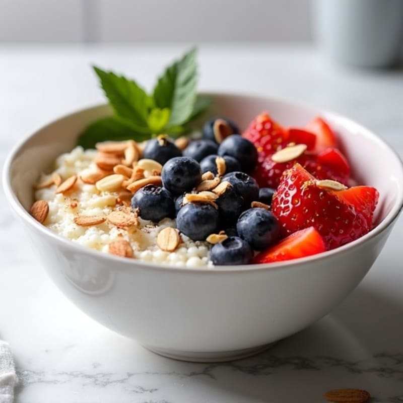 Cottage Cheese and Berry Protein Bowl with Almonds