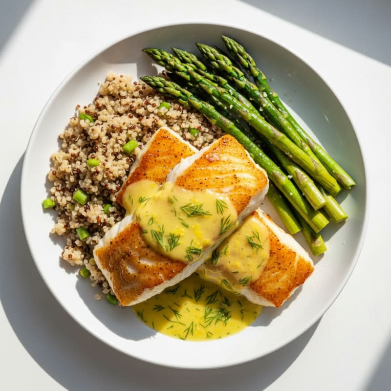 Pan-Seared Cod with Lemon-Dill Sauce