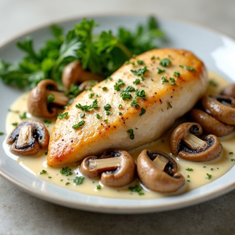 Creamy Garlic Herb Chicken with Sautéed Mushrooms