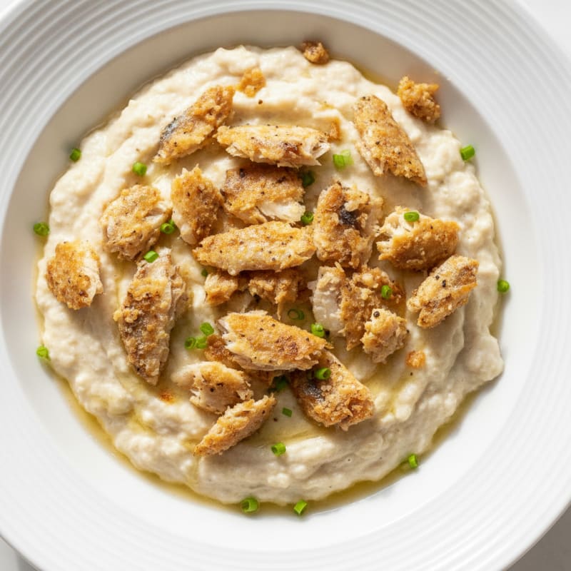 Silky Protein Bean Pudding with Sardine Crumble