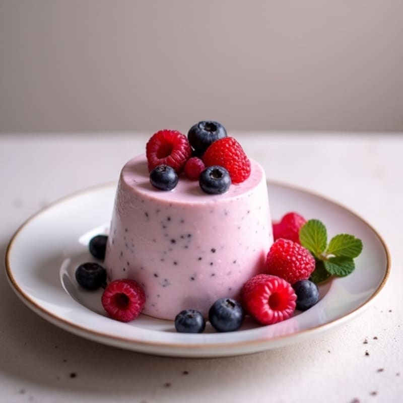 Greek Yogurt Protein Mousse with Mixed Berries