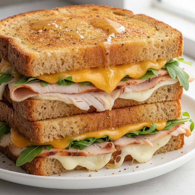 Triple-Decker Grilled Cheese Sandwich