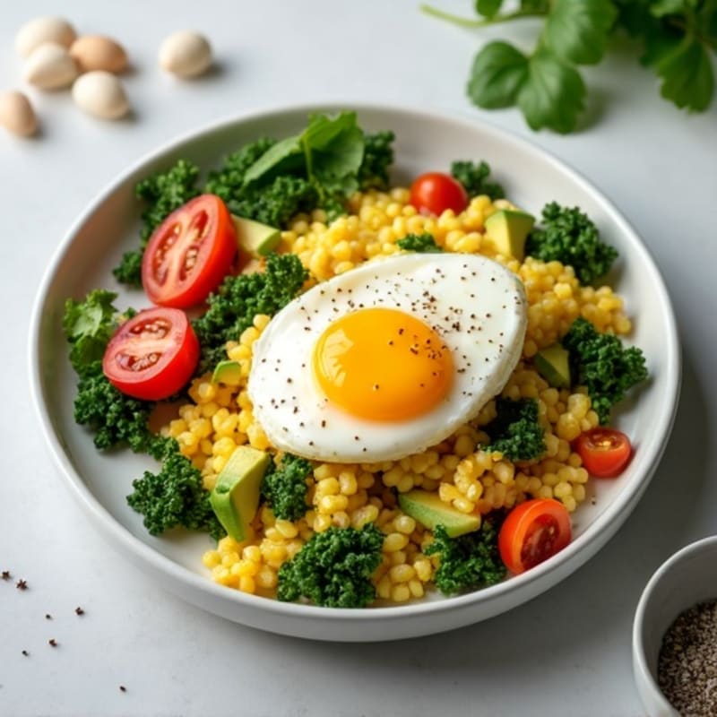 Fluffy Protein Scramble with Sautéed Greens