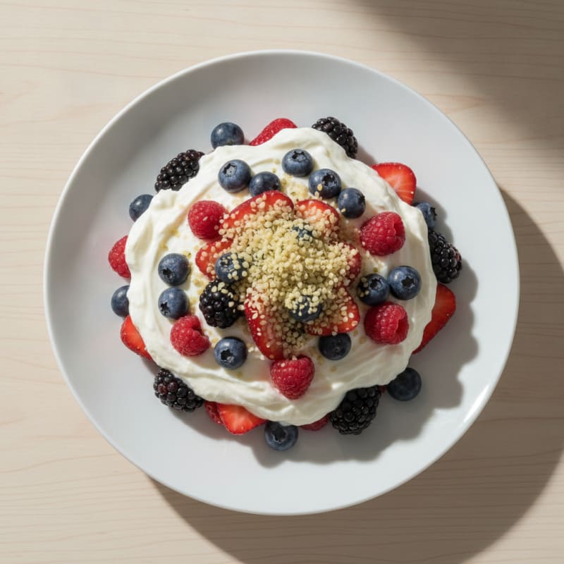 Greek Yogurt Protein Parfait with Mixed Berries