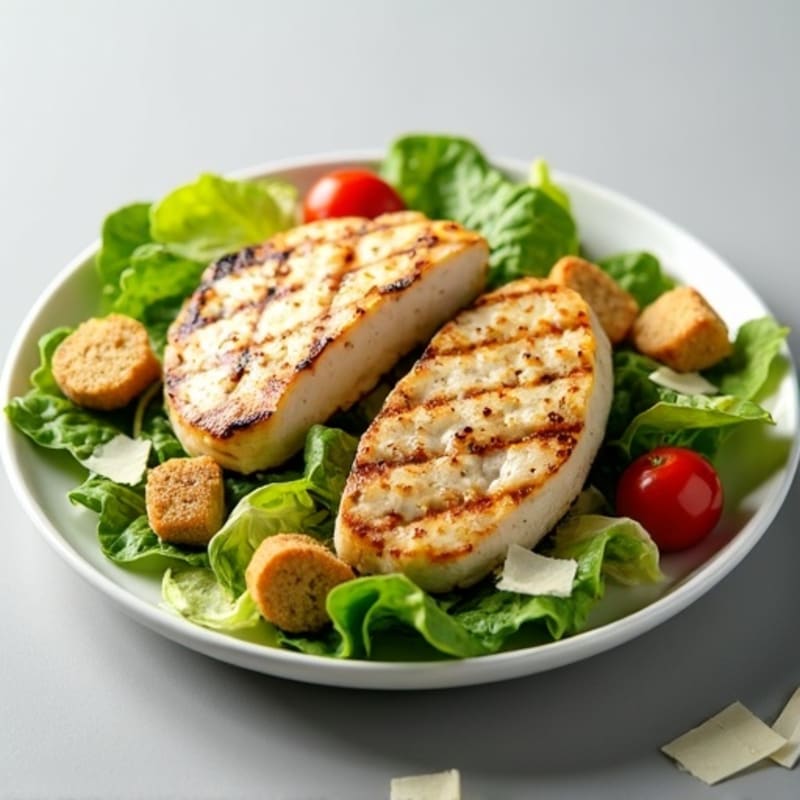 Grilled Chicken Caesar Salad with Shaved Parmesan