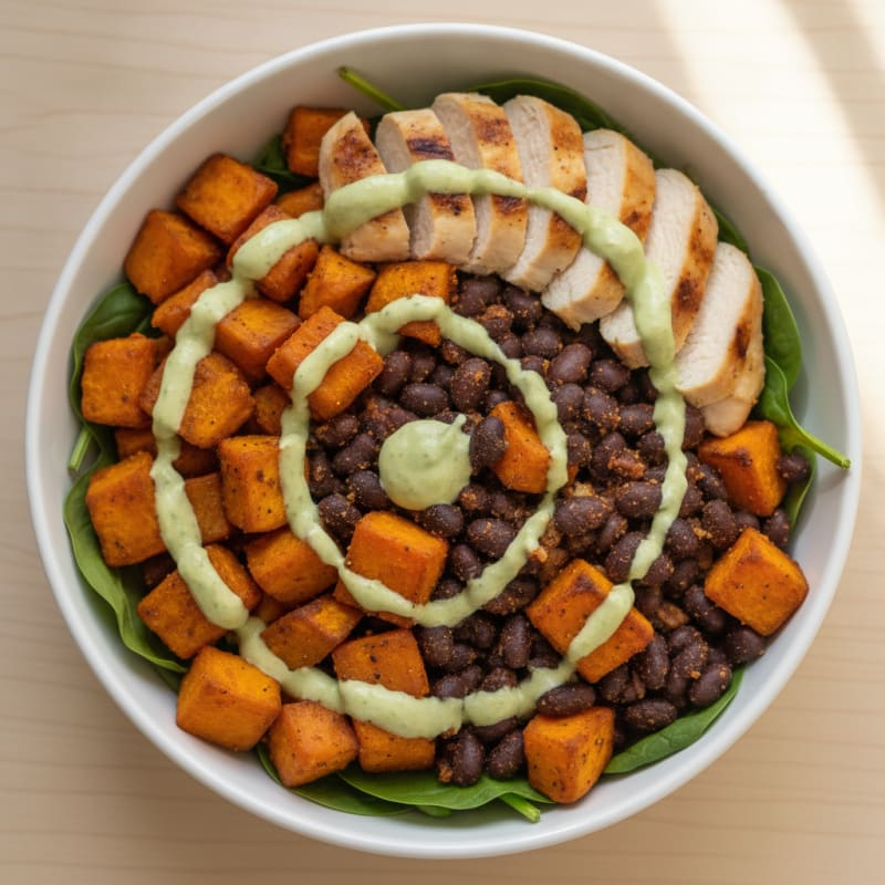 Roasted Sweet Potato and Black Bean Bowl