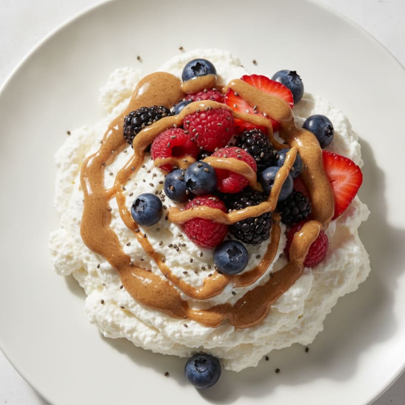 Greek Yogurt Protein Mousse with Mixed Berries