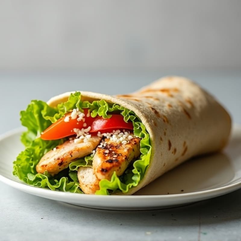 Grilled Chicken Caesar Wrap with Crispy Romaine