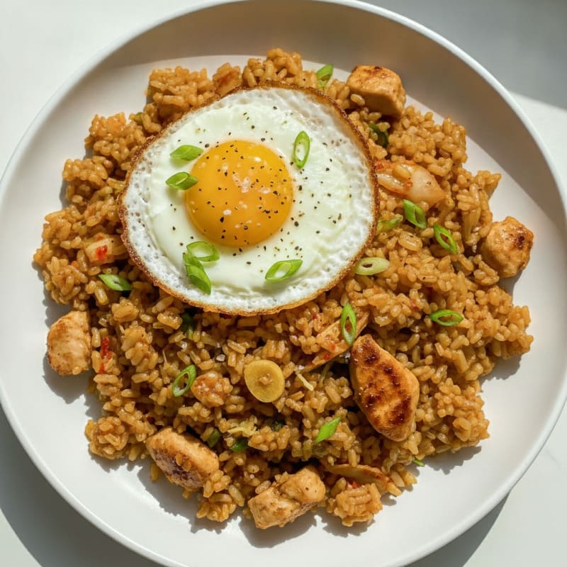 Kimchi Fried Rice with Fried Egg