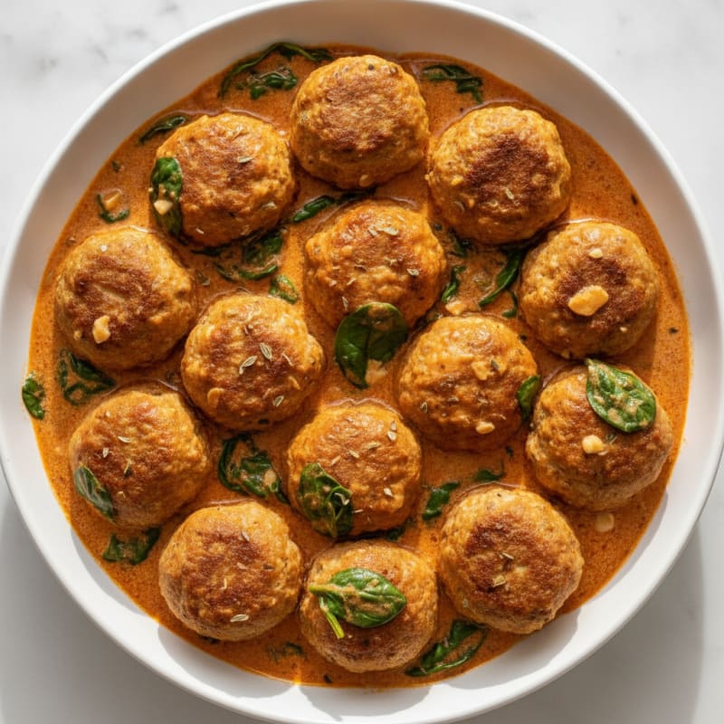 Chicken Meatballs with Creamy Tomato Sauce
