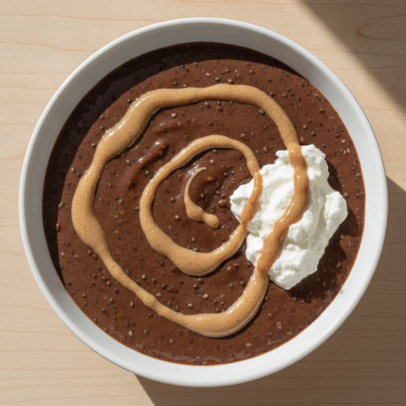 Silky Chocolate Protein Pudding with Chia Seeds