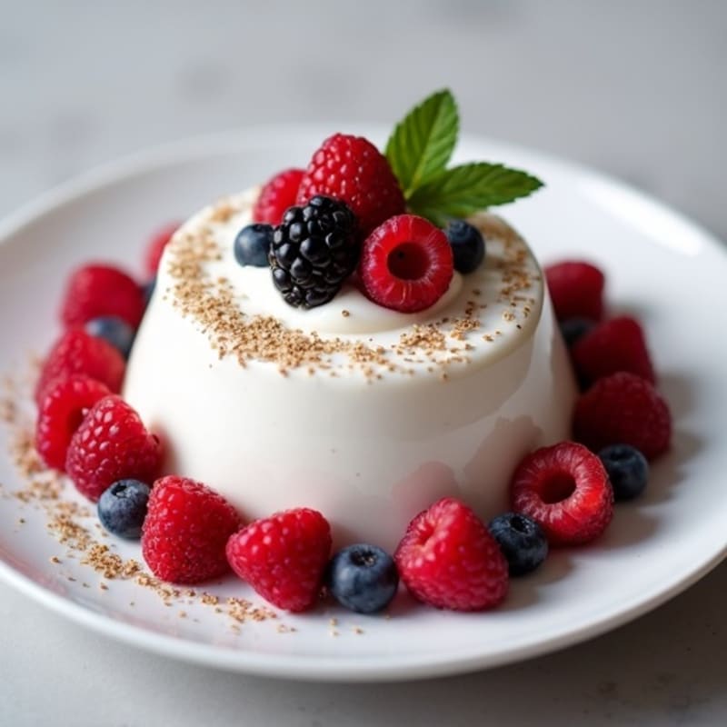 Silky Greek Yogurt Protein Mousse with Mixed Berries