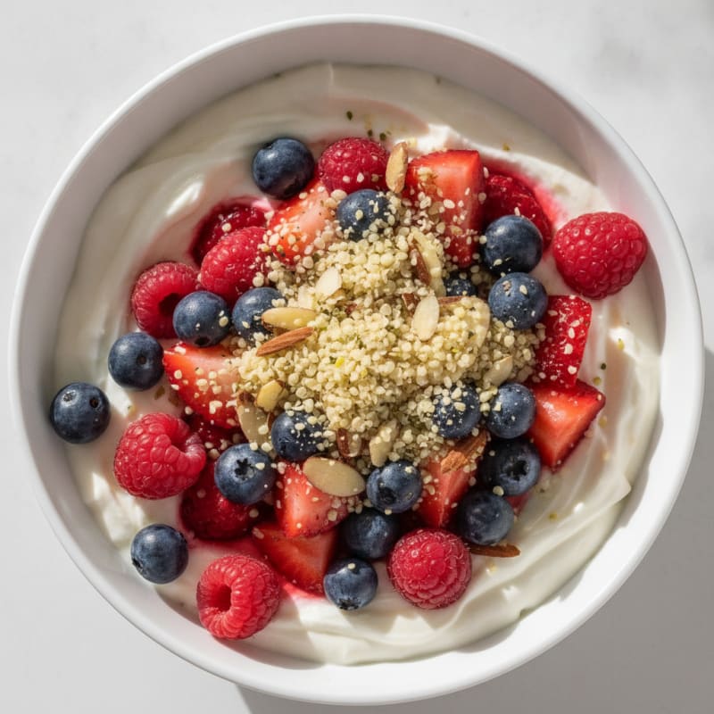 Greek Yogurt Protein Parfait with Mixed Berries